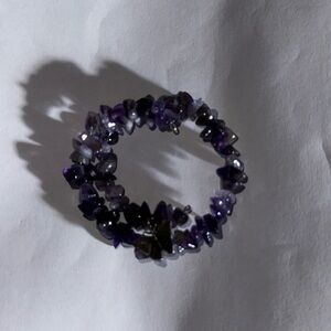 NWOT Amethyst Bracelet with Silver-tone Butterfly Charm